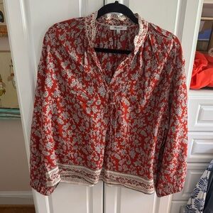 Madewell size small batik pattern cotton blouse. Like new